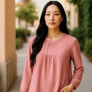 NWT- Pink Boho Smocked Babydoll Tunic Pockets Bohemian Dress ~ Women's Size XL